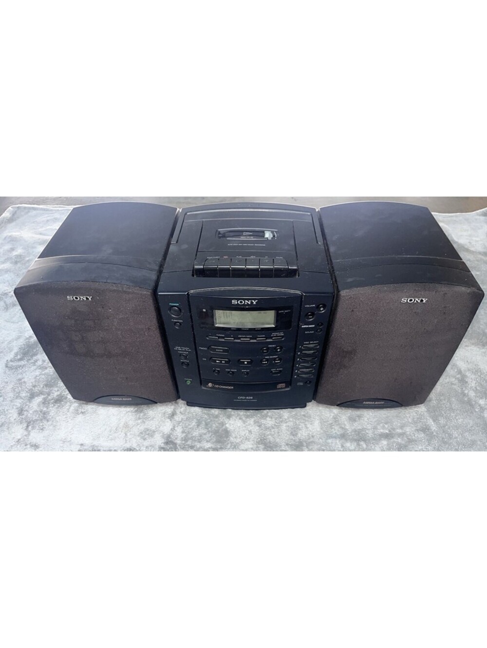 Sony 6 CD Changer/Tape Vtg 90's Ghetto Blaster Bookshelf Boombox  CFD-626 WORKS